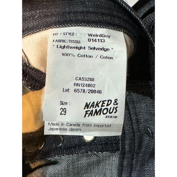 Naked & Famous Men's Denim Jeans - Size 29 Raw Selvedge 014113 - Picture 5 of 5